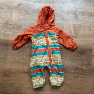 Columbia Kids' Striped One Piece Rain Suit Orange 12-18 months